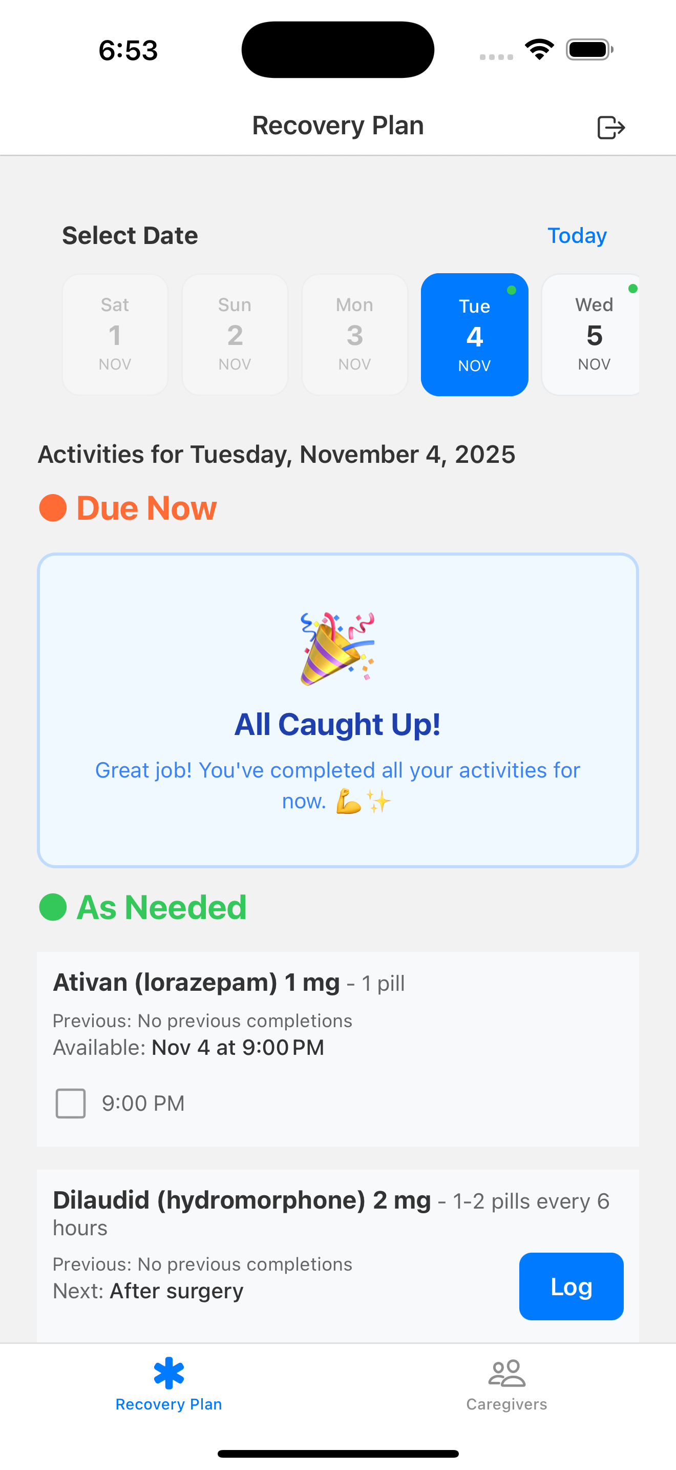 All caught up celebration